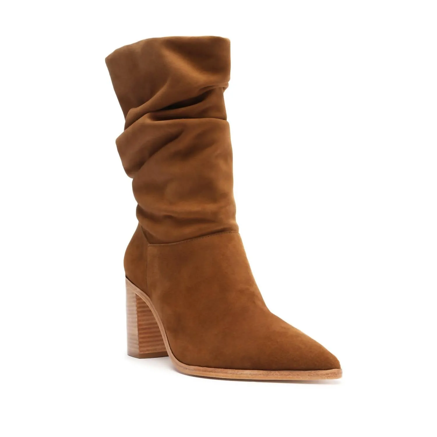 Women Ashlee Block Suede Bootie In Bear