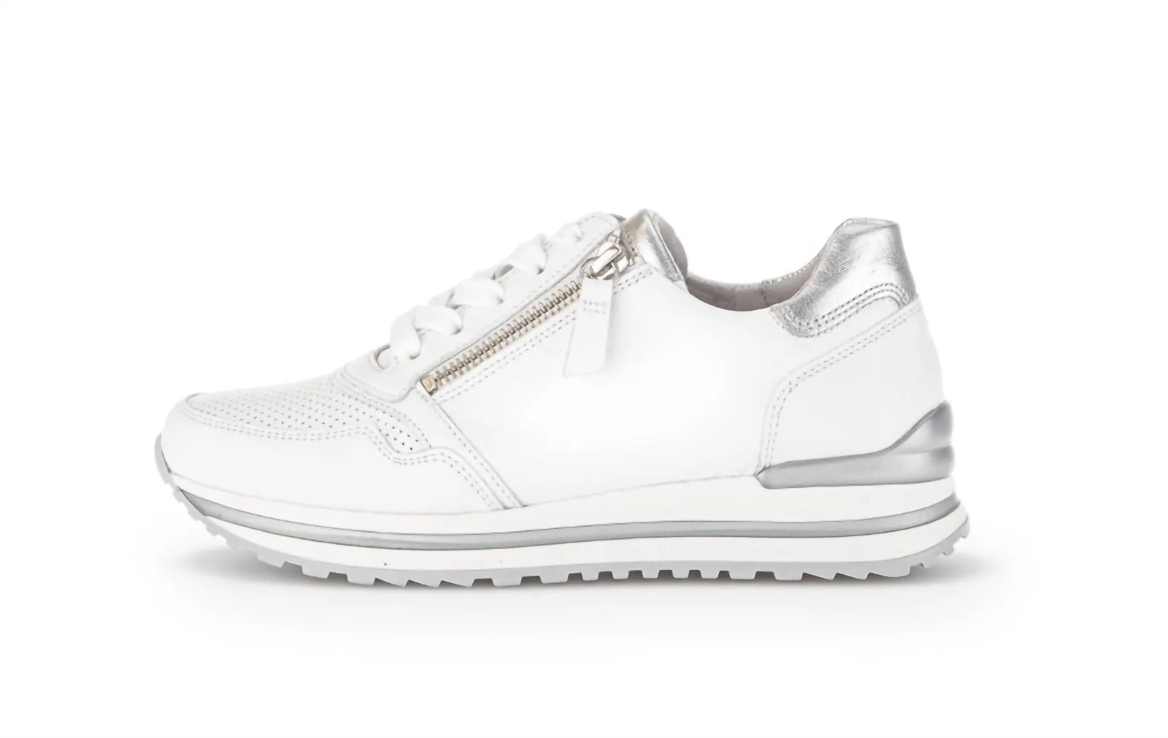 Women's 26.528.5 Zip Sneaker In White/silver