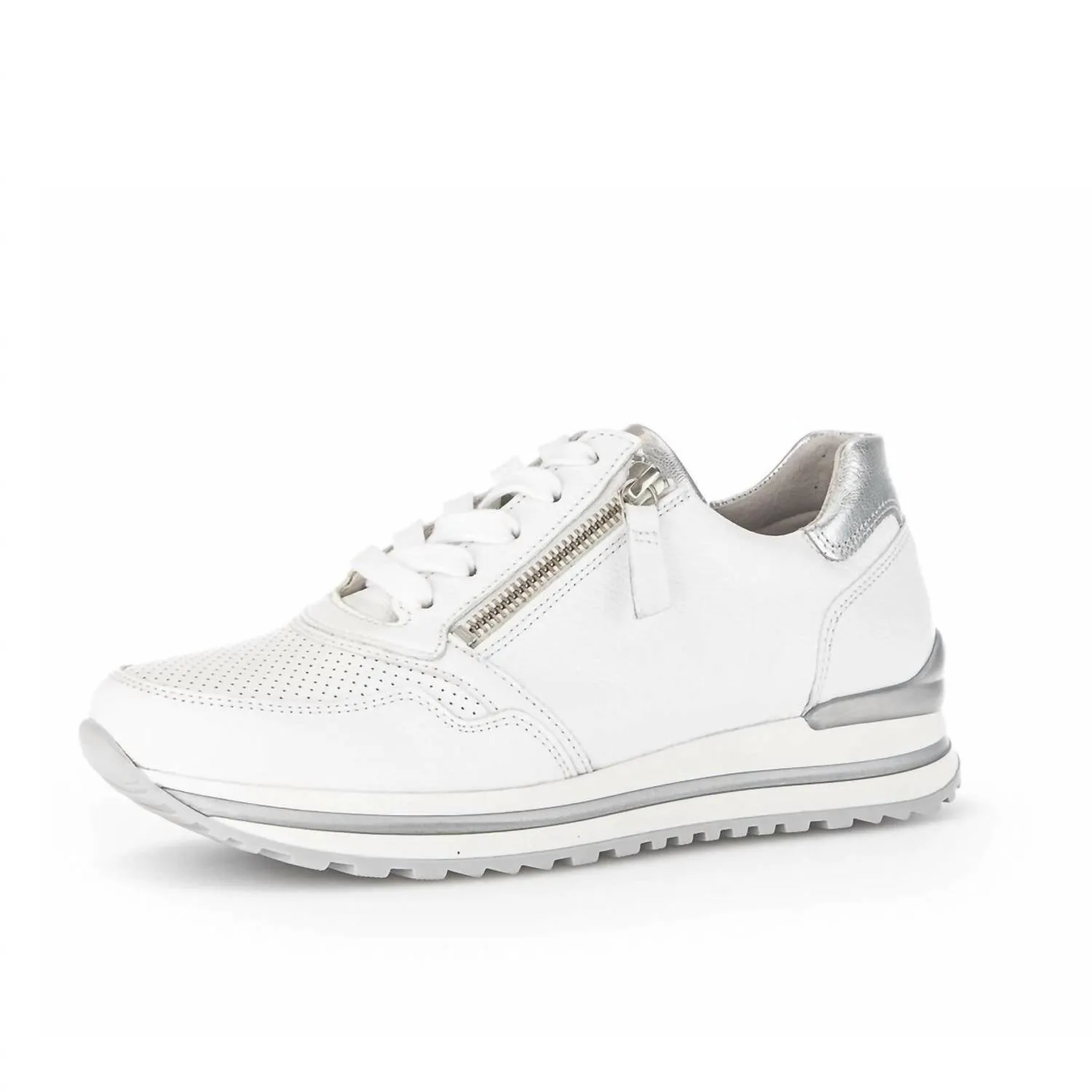 Women's 26.528.5 Zip Sneaker In White/silver