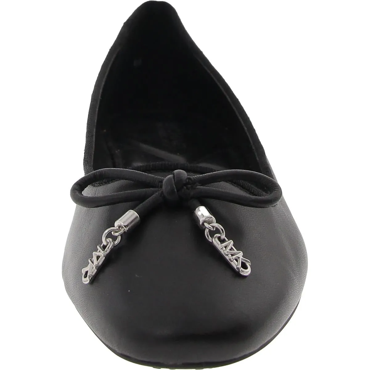 Womens Bow Leather Ballet Flats