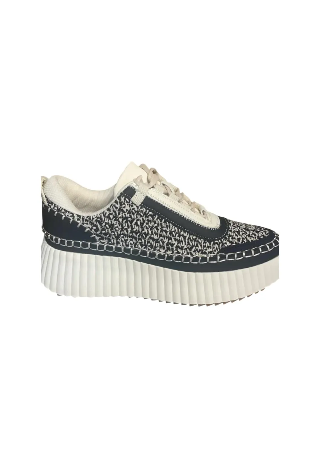 Women's Duchess Crochet Sneaker In Black/beige