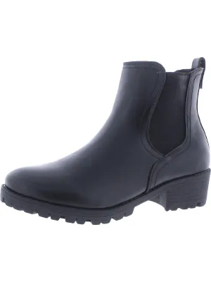 Womens Faux Leather Platform Chelsea Boots
