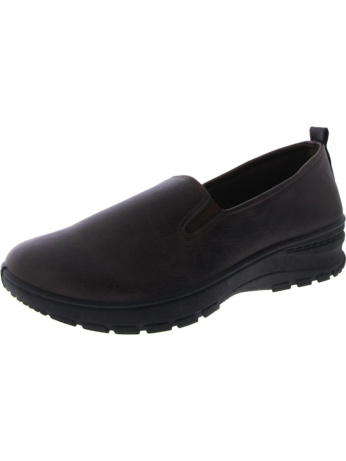 Womens Faux Leather Slip-On Loafers