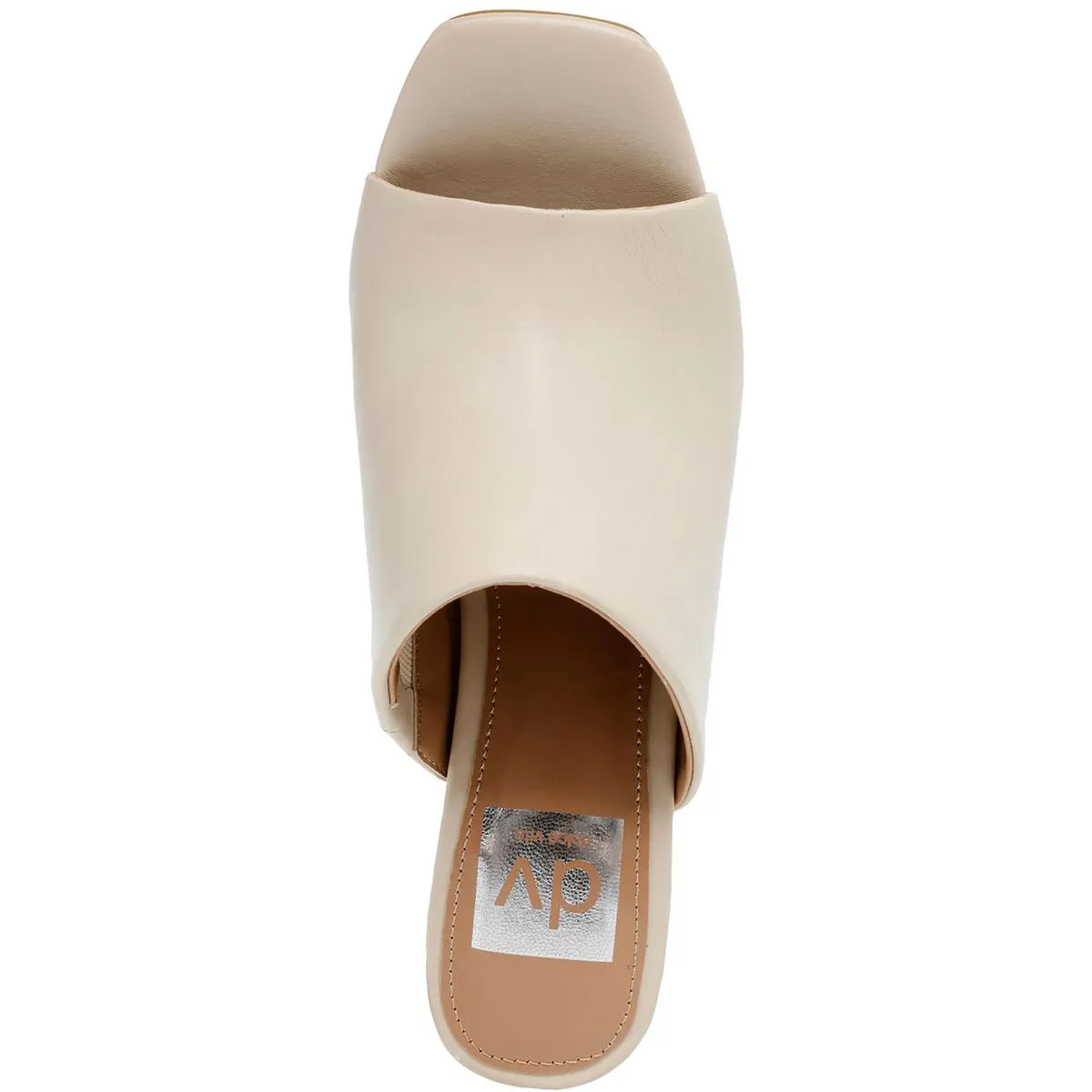 Womens Faux Leather Square Toe Mule Sandals