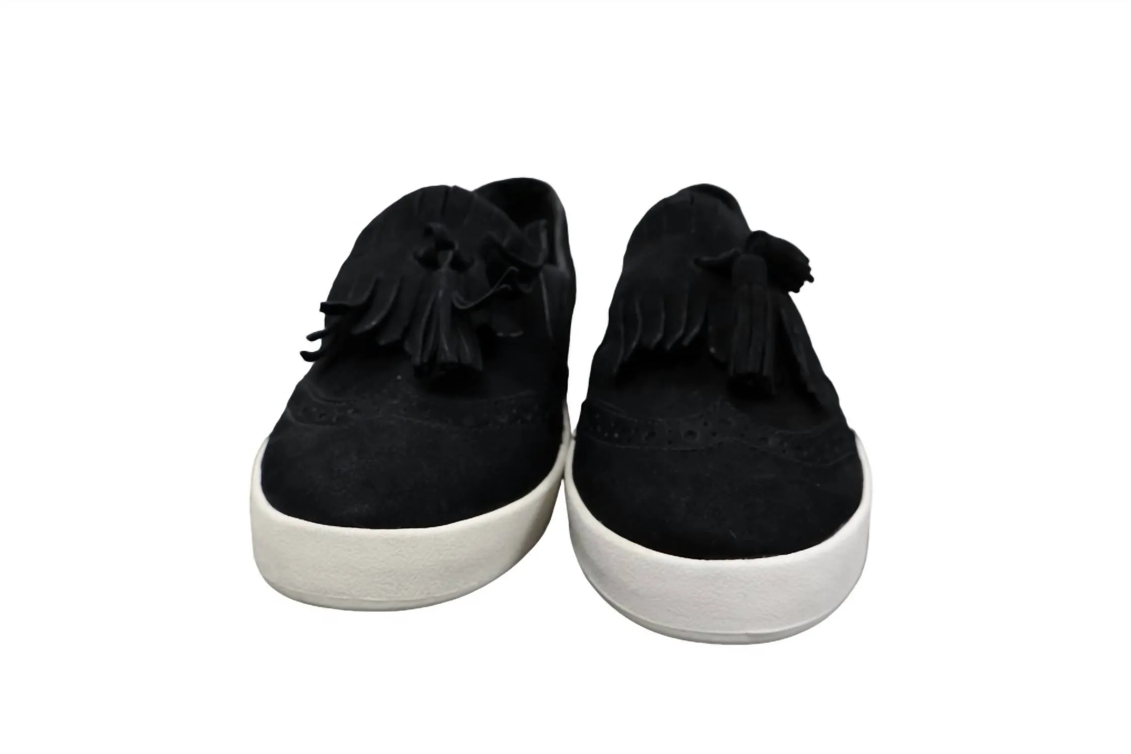 Womens Grandpro Spectator Kiltie Sneaker In Black Nubuck/white
