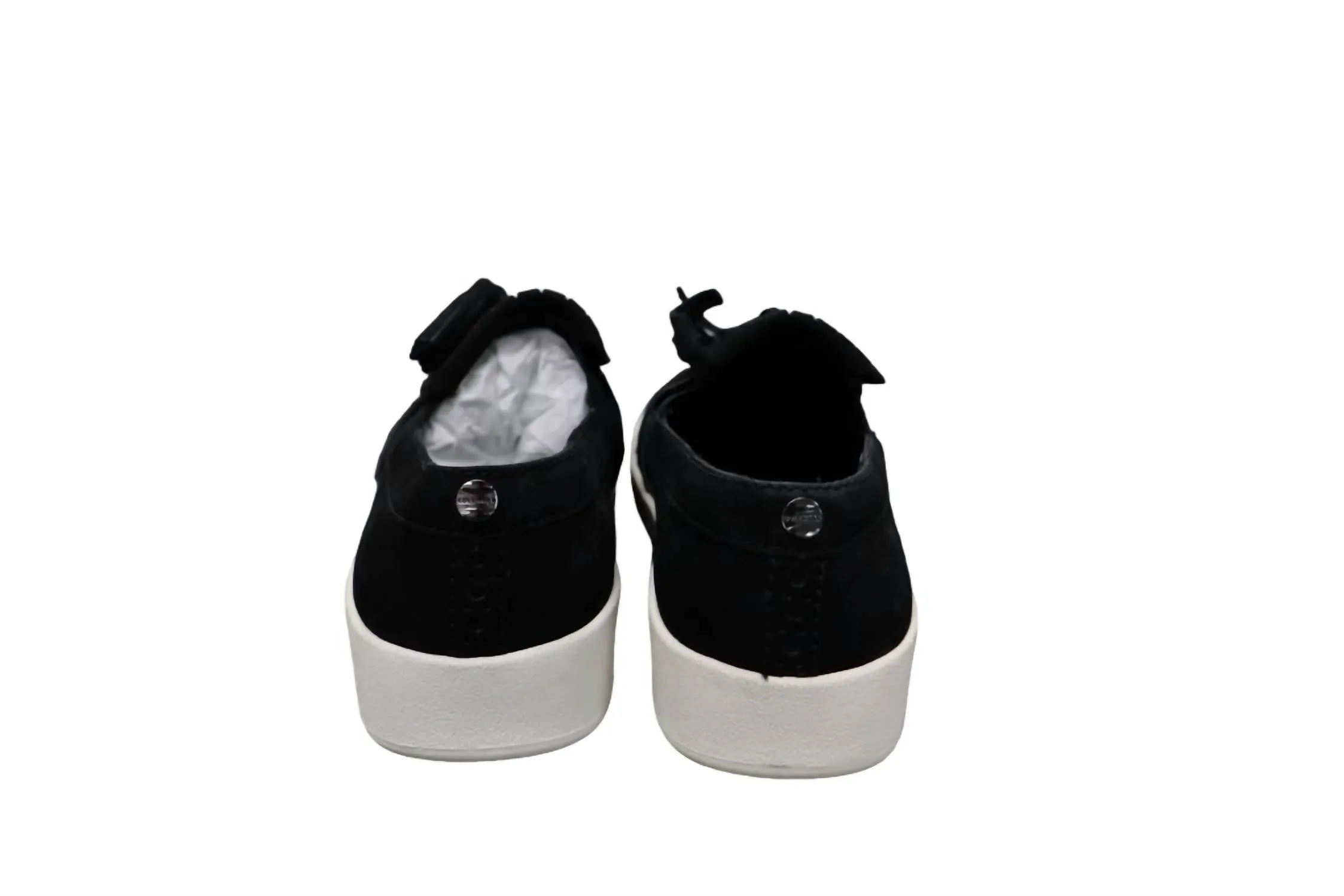 Womens Grandpro Spectator Kiltie Sneaker In Black Nubuck/white