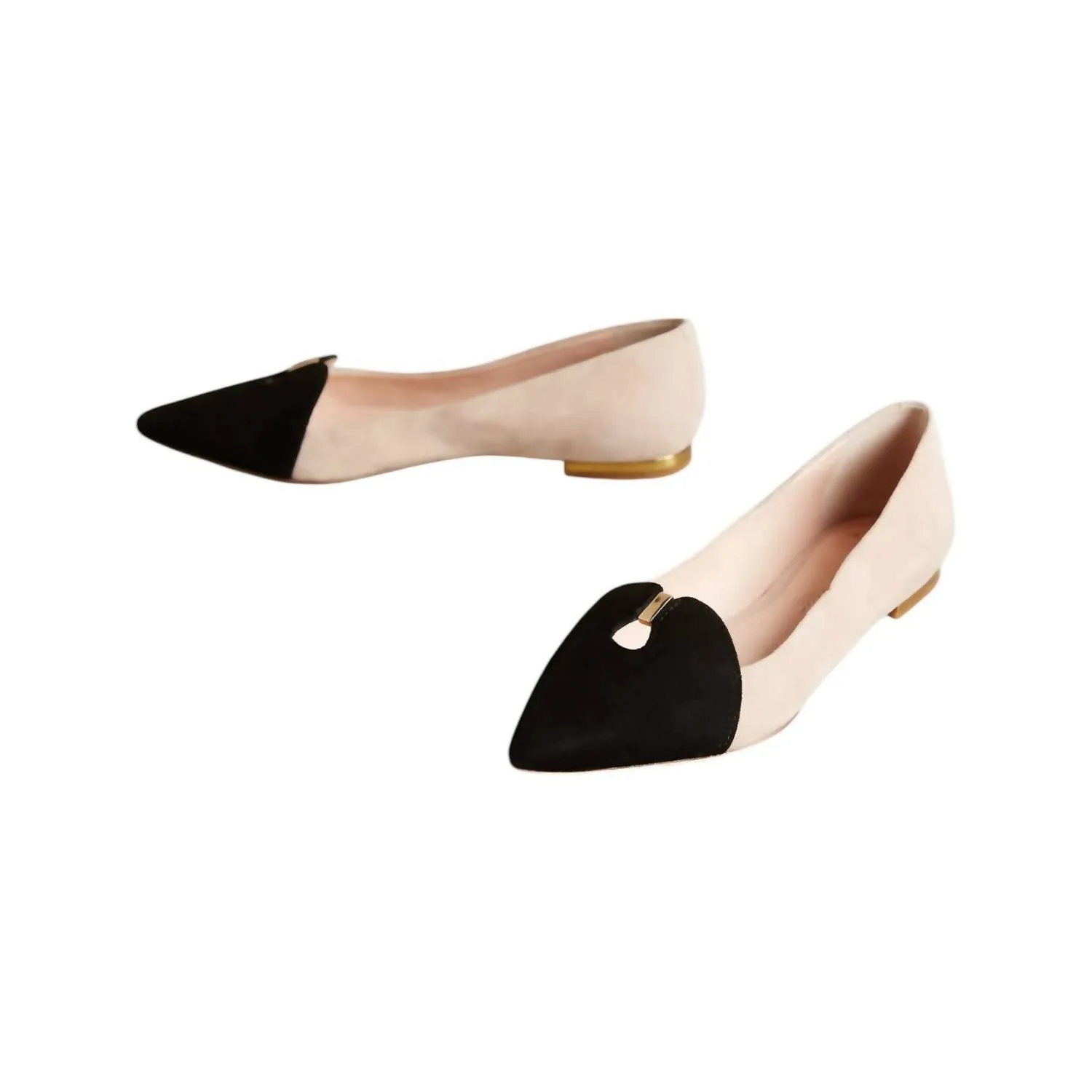 Women's Ives Flat In Black/light Peach