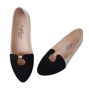 Women's Ives Flat In Black/light Peach