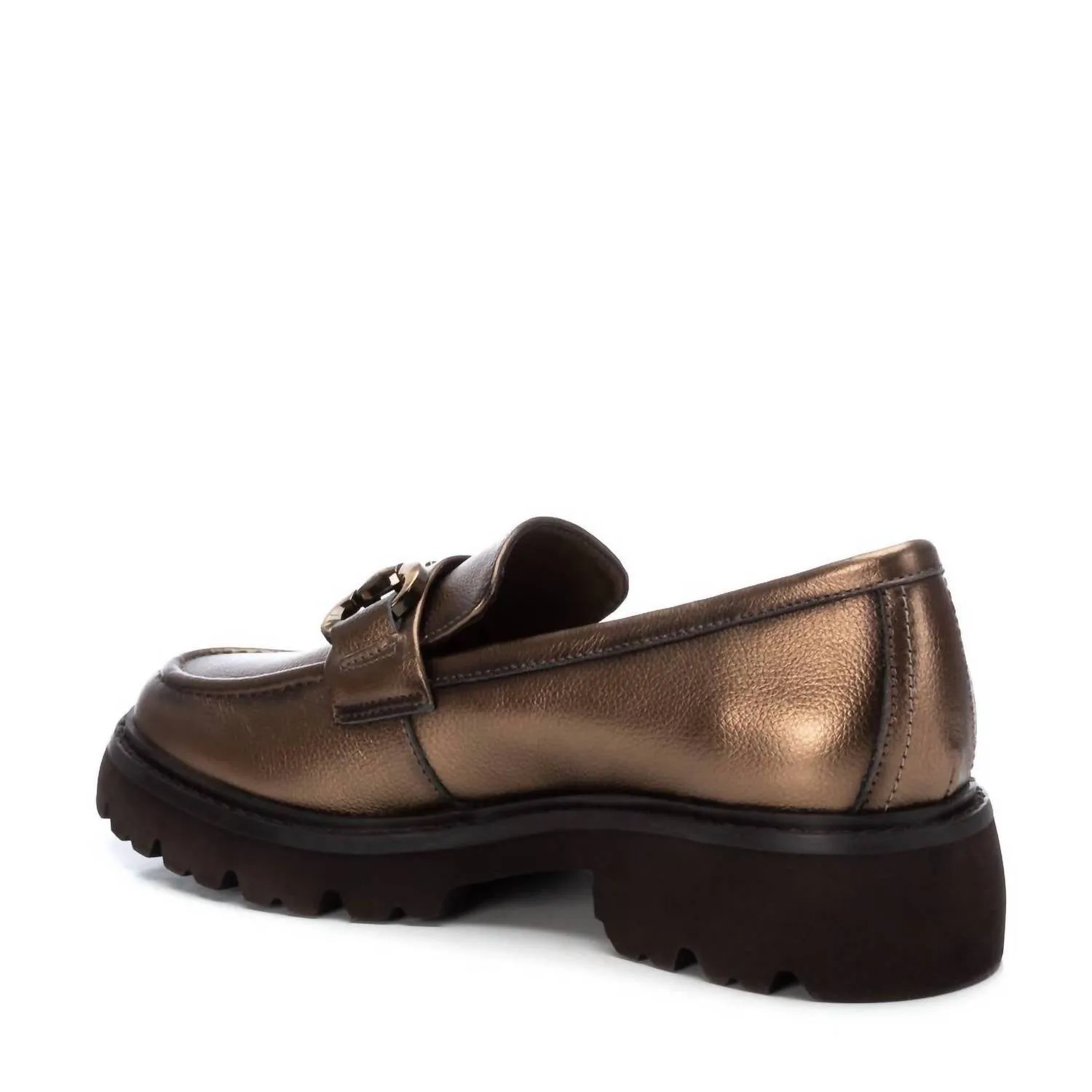 Women's Leather Loafers In Bronze