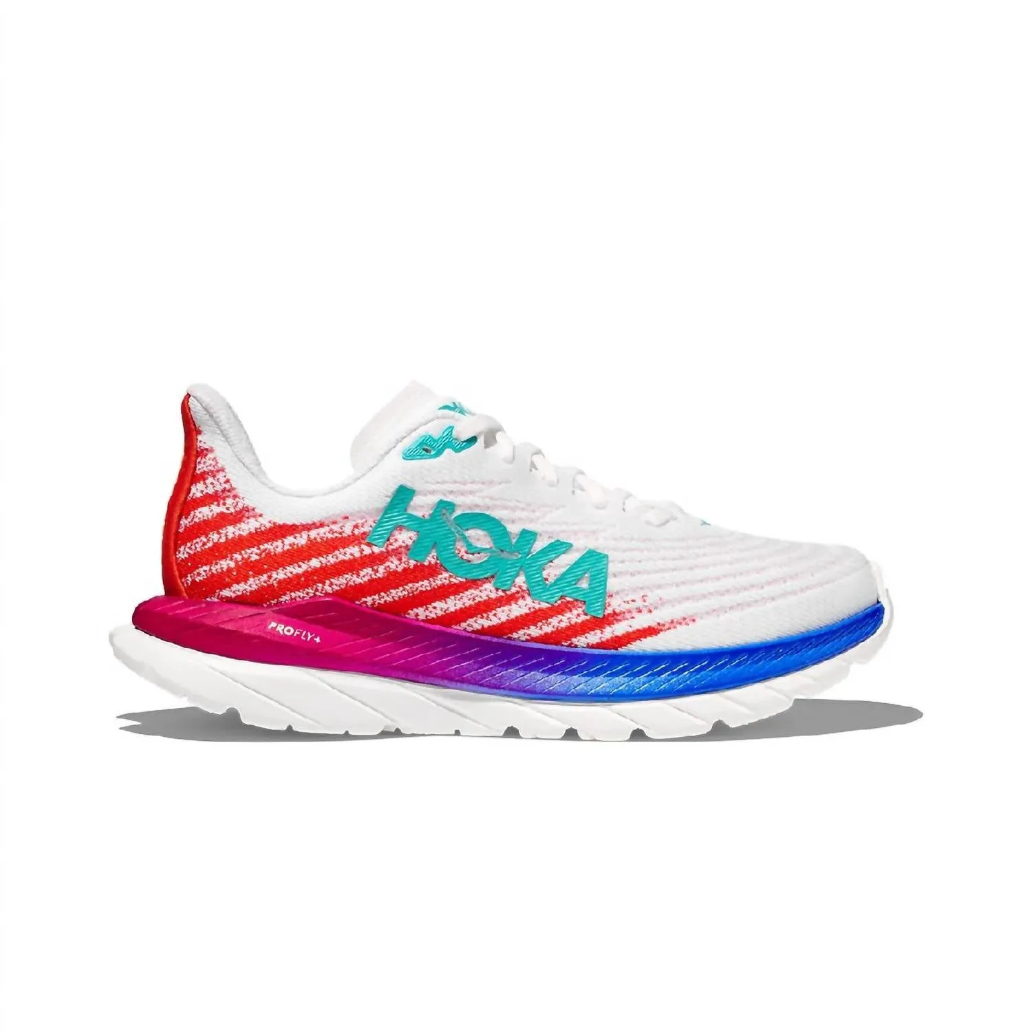 Women's Mach 5 Road Running Shoes In White/flame