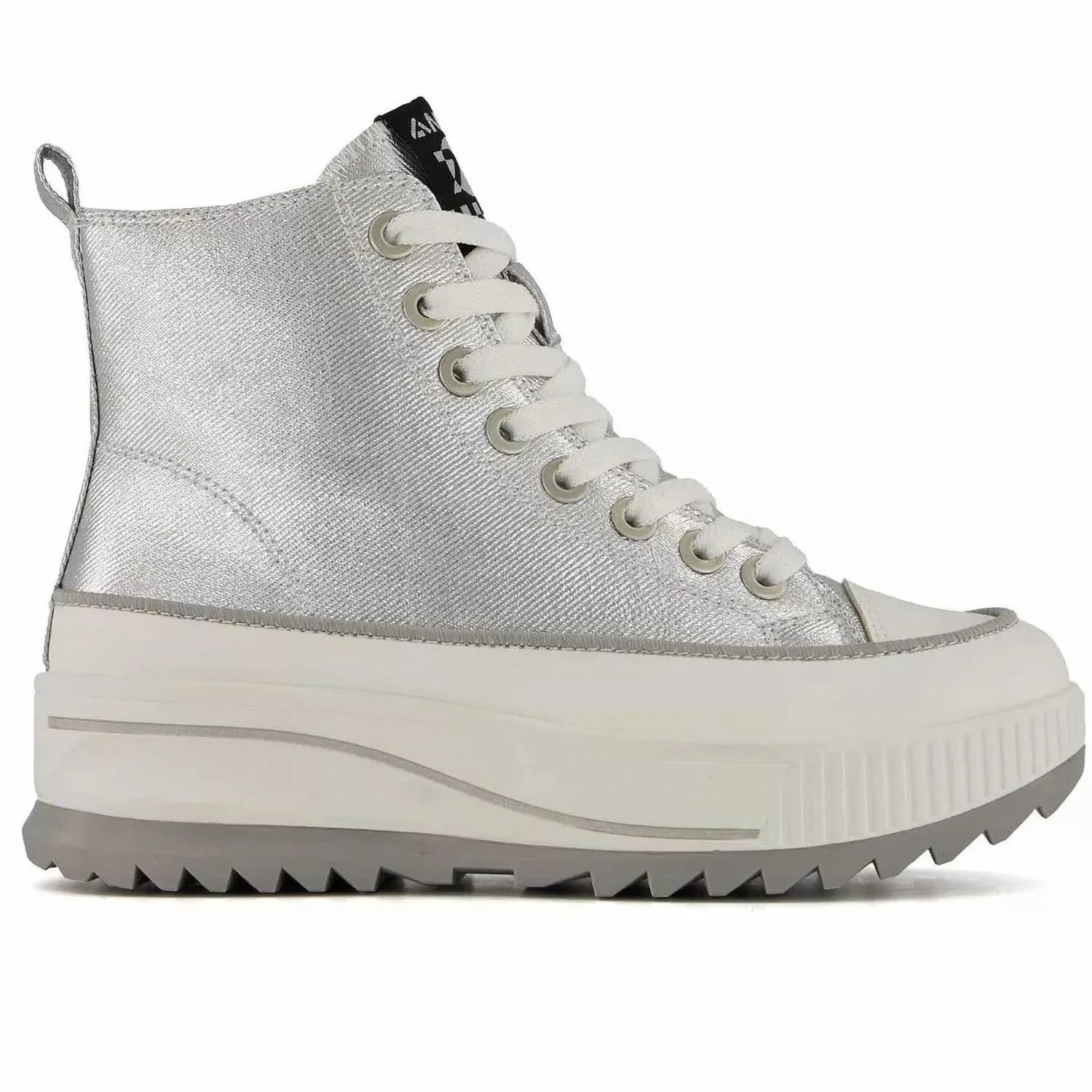 Women's Platform Metallic Sneaker Booties In Silver
