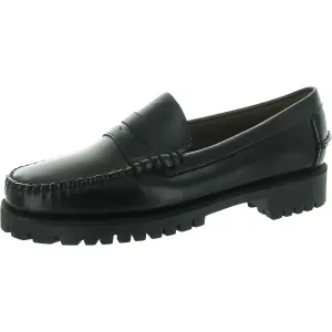 Womens Solid Faux Leather Loafers