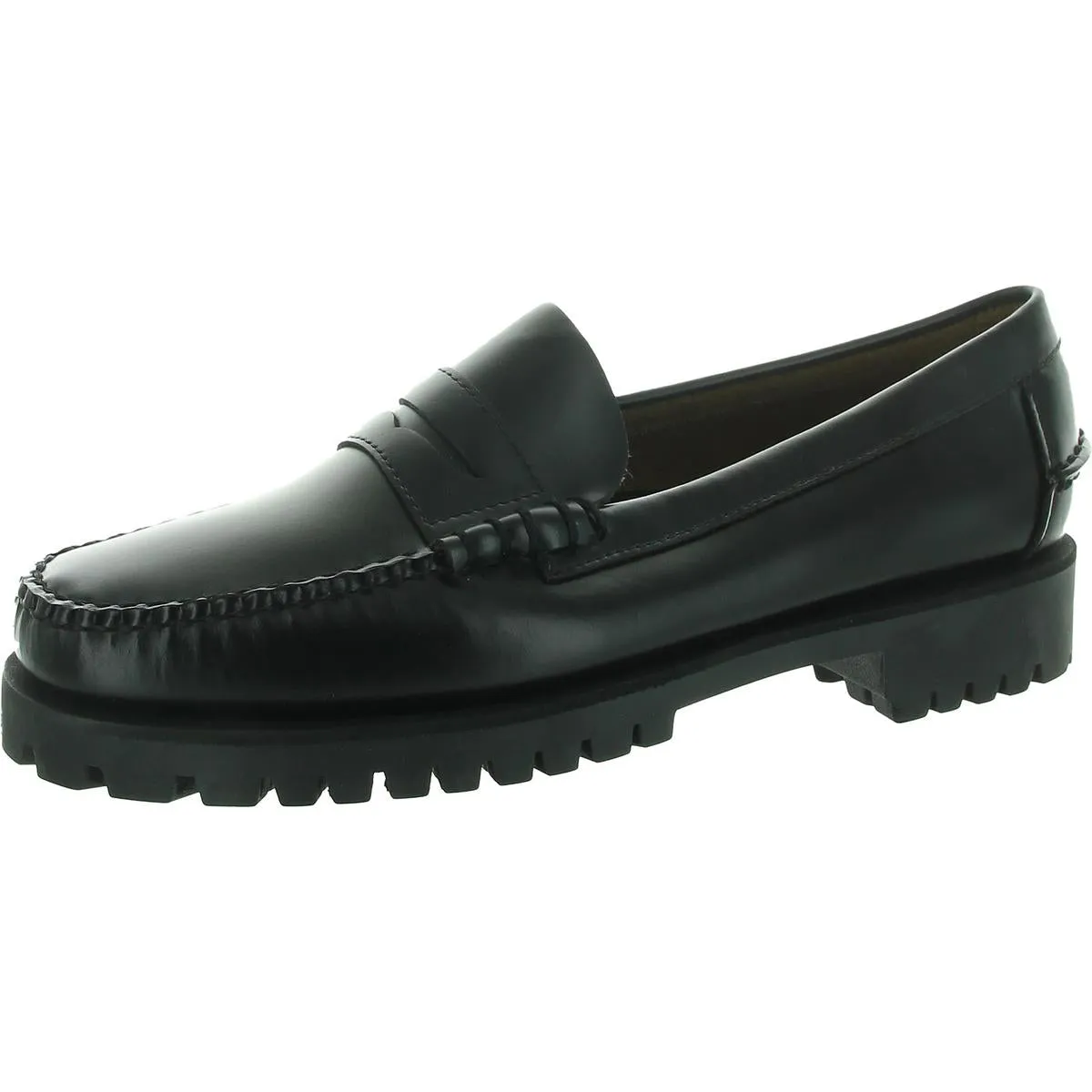 Womens Solid Faux Leather Loafers