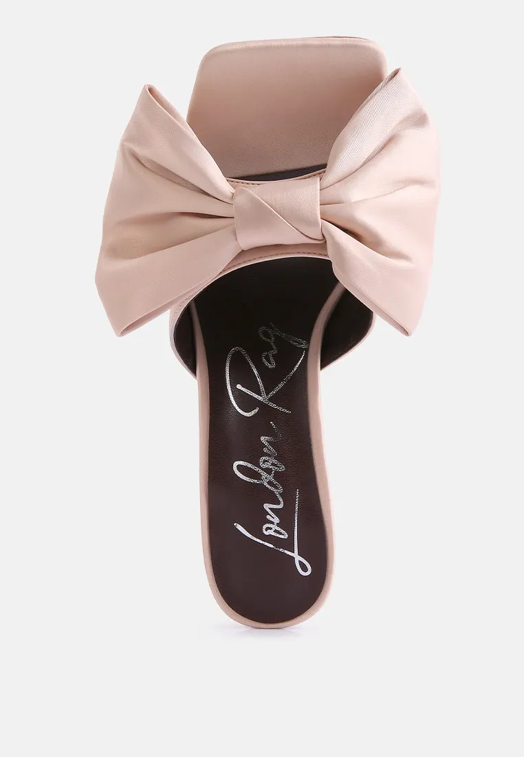 wonderbuz high heeled bow slider sandals