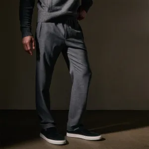 Wool Blend Trouser - Heather Charcoal